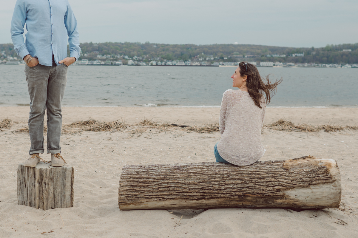 Perfect day would look like this, I said admiring the beach, the landscape and the amazing colors that I was looking out in the horizon. Sky, sea, sand looked as if they were painted in pastel blues, beige, and white. Wind moved, hair dancing, it was going to be fabulous engagement session with Becca and Dan! I fell in love with Sandy Hook Beach, and loved my awesome clients that follows all my weird, silly and sometime awkward directions/posing. My favorite out of Becca and Dan's Sandy Hook engagement session is the one that I got inspired by Wes Anderson's movie "Moonlight Kingdom"! Becca and Dan's Sandy Hook Beach NJ engagement by Karis. Hey Karis is Hudson Valley, Garrison NY and NJ, Fun Weddings and Intimate Elopements Photographer.